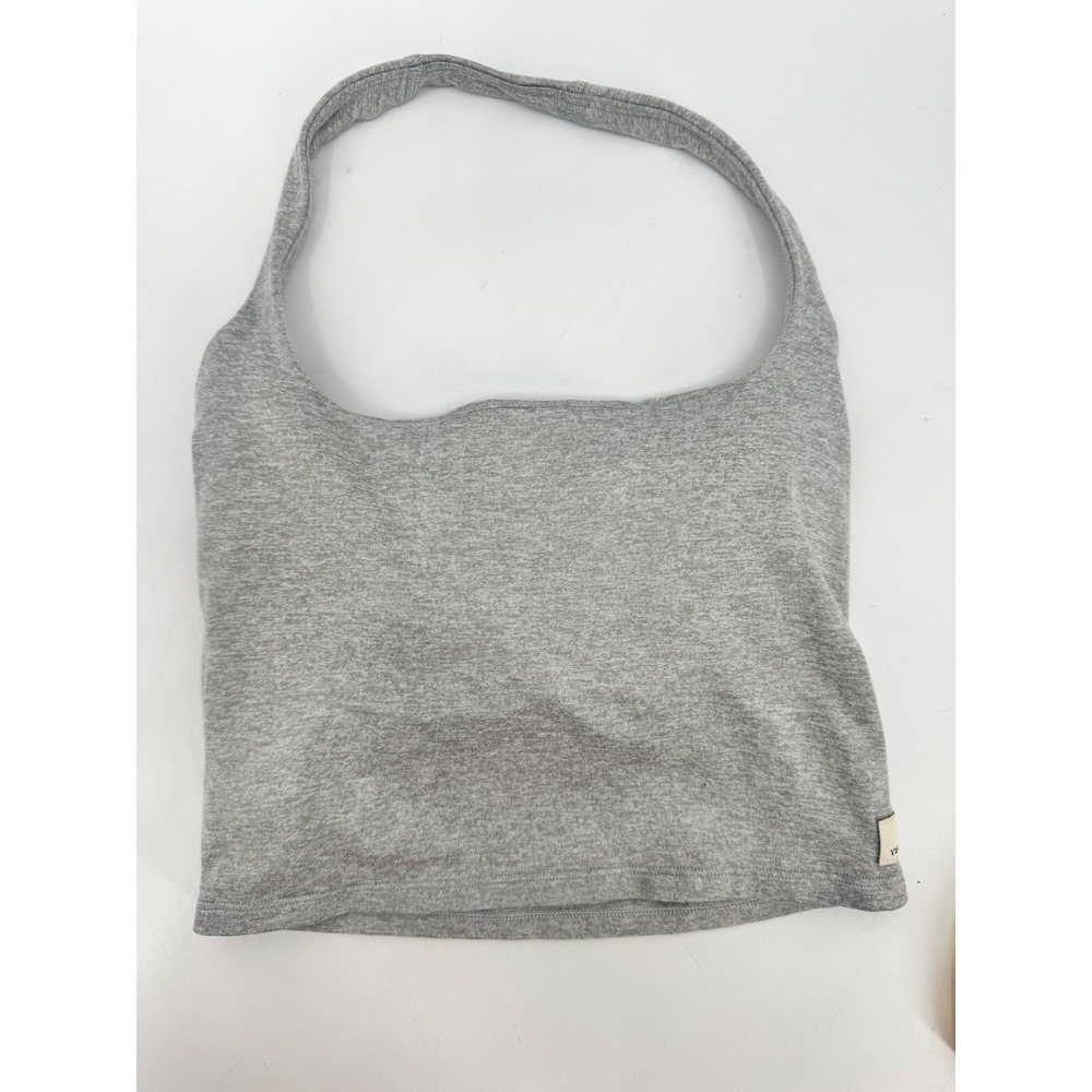 Vuori Halo Halter Tank Women XS Heather Grey DreamKnit Cropped Bra Top